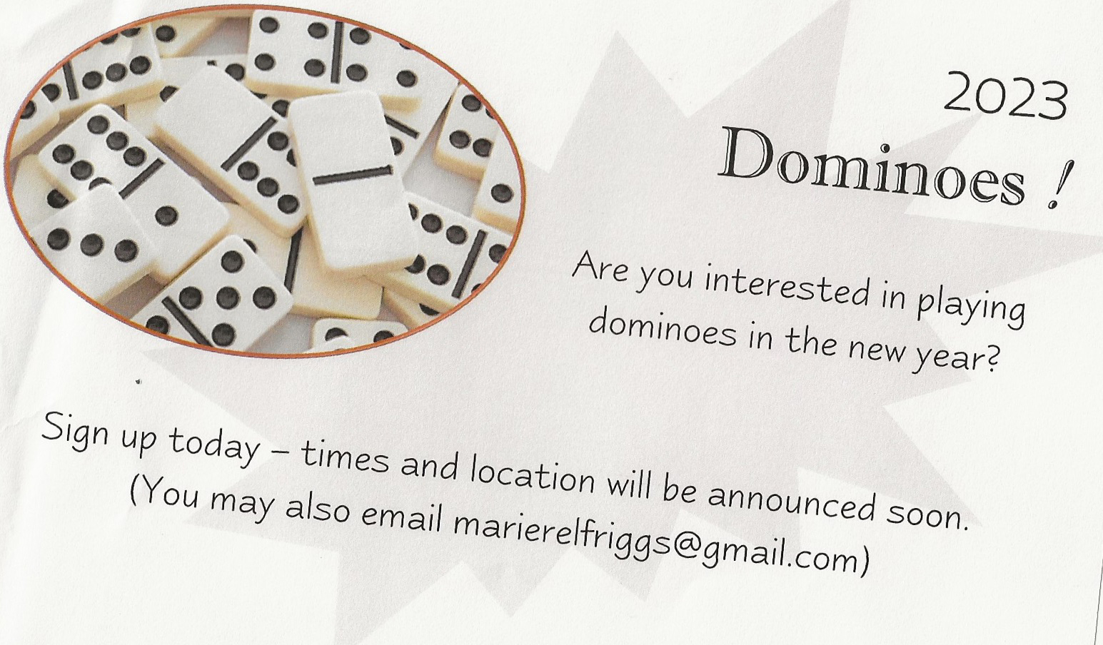 Information for Dominoes for 2023